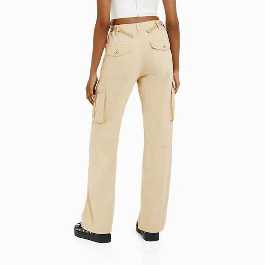 Women'S Adjustable Straight Fit Cargo Pants Adjustable Baggy With Pockets  Elastic Waist Casual Cargo Pants Relaxed Fit Pull On