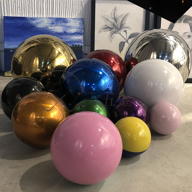 Electroplate Deco Ball 304 Stainless Stell Blue Mirror Gold Round Hollow Balls