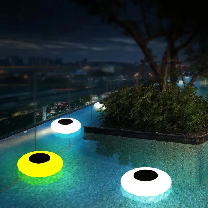 RGB Solar Pool Light Ambient Inflatable Courtyard Lawn Terrace Party Beach Outdoor Solar Floating Pool Light