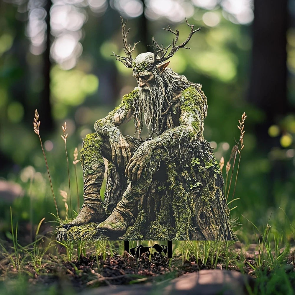 Garden Statues, Tree Elf Yard Sign Acrylic Ground Insert Waterproof Outdoor Decor