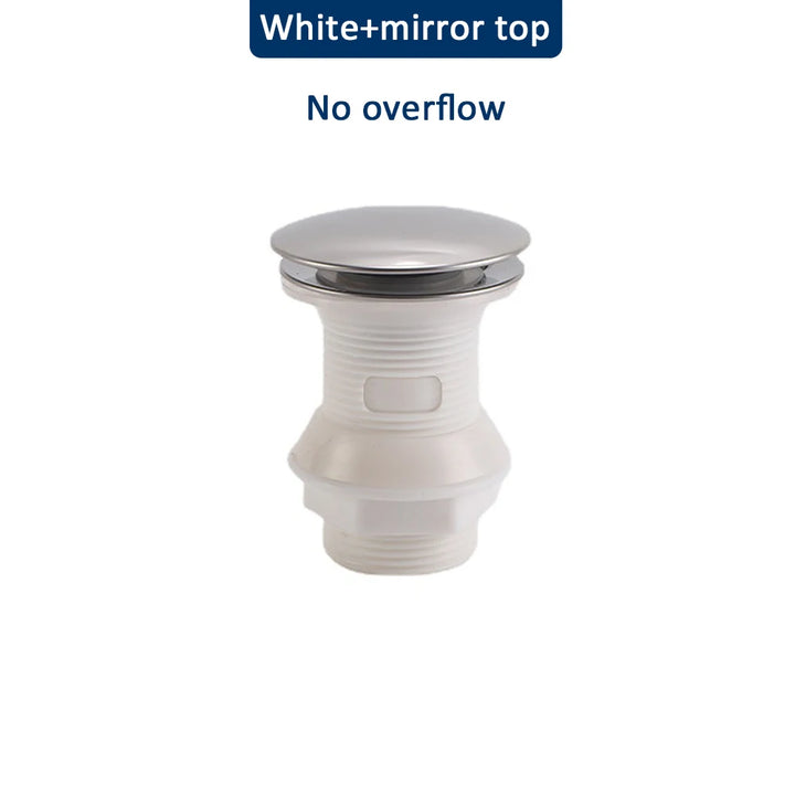 Bathroom Push Down Pop-Up Drain Sink Waste Stopper Valve Chrome Body with Color Lid Washbasin Water Head Deodorization Stopper