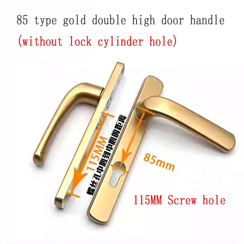 Broken Bridge 8525/9230 Series Screen Door Double Door Aluminum Alloy Black And White Gold And Silver High Low Door Lock Handle