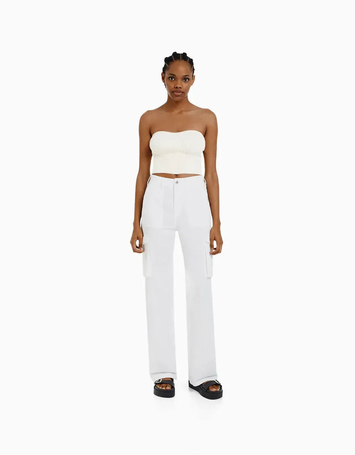 Women Cargo Pants Solid Color Spring Summer Harajuku Oversized Streetwear Hip Hop Wide Leg Trousers Joggers Baggy Sweatpants