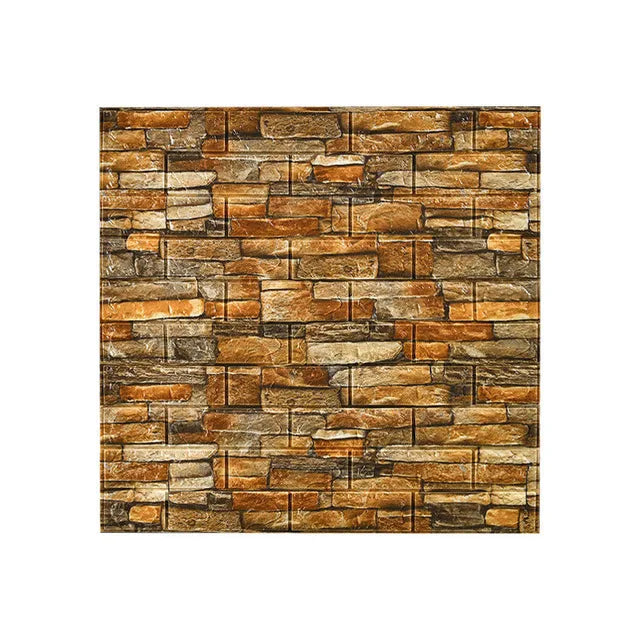 10Pcs Self-Adhesive 3D Wall Sticker DIY Brick Stickers Home Kids Room Kitchen Ceiling Decor No Odor No Pollution Wallpaper 70X77