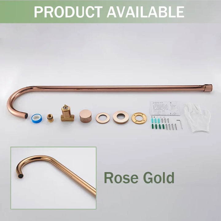 Floor Standing Bathtub Faucet Brass Body Hot Cold Mixer with Handle Rose Gold Independent Faucet Chrome Grey Black