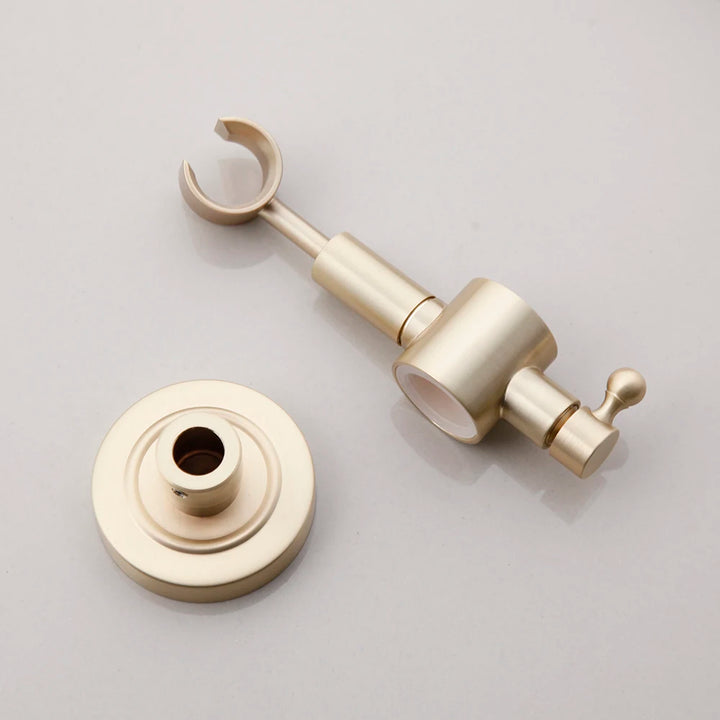 KEMAIDI Brushed Gold Shower Faucet In Wall 8" Stainless Steel Rainfall Bath Shower Set Swivel Bath Spout Bathroom Shower Column