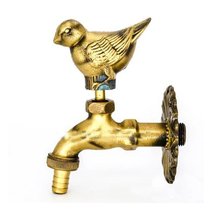 Vidric Outdoor Decorativ Garden Faucet Animal Shape Bibcock Green/Antique Brass Tap Washing Mop/Garden Watering Animal Faucet