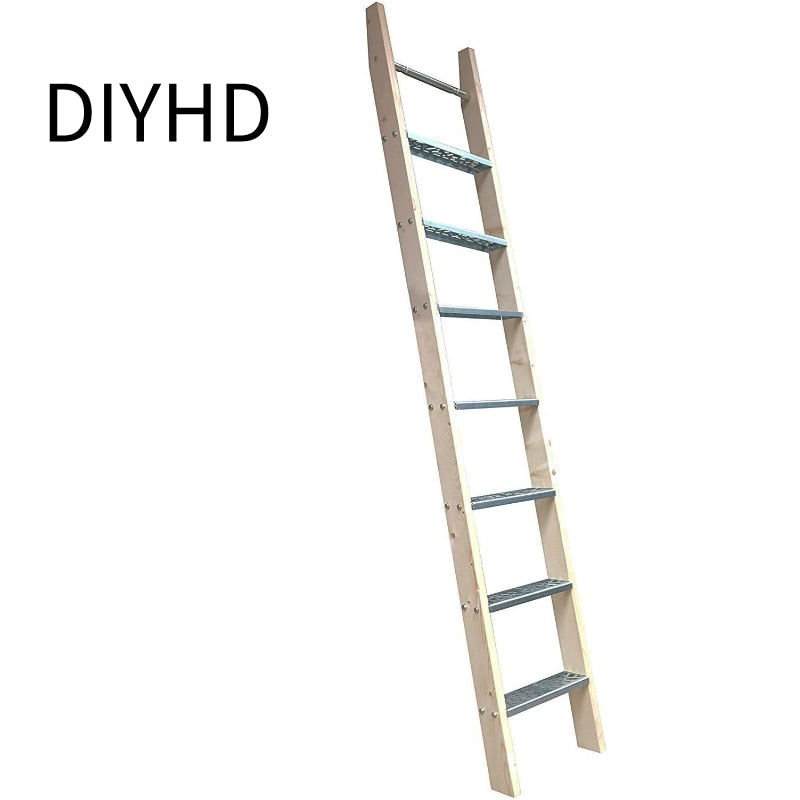 3.3FT(100cm) Sliding Library  Hardware Kit No Ladder，Black Rustic Round Tube Rolling Ladder Track,Floor Roller with Brake