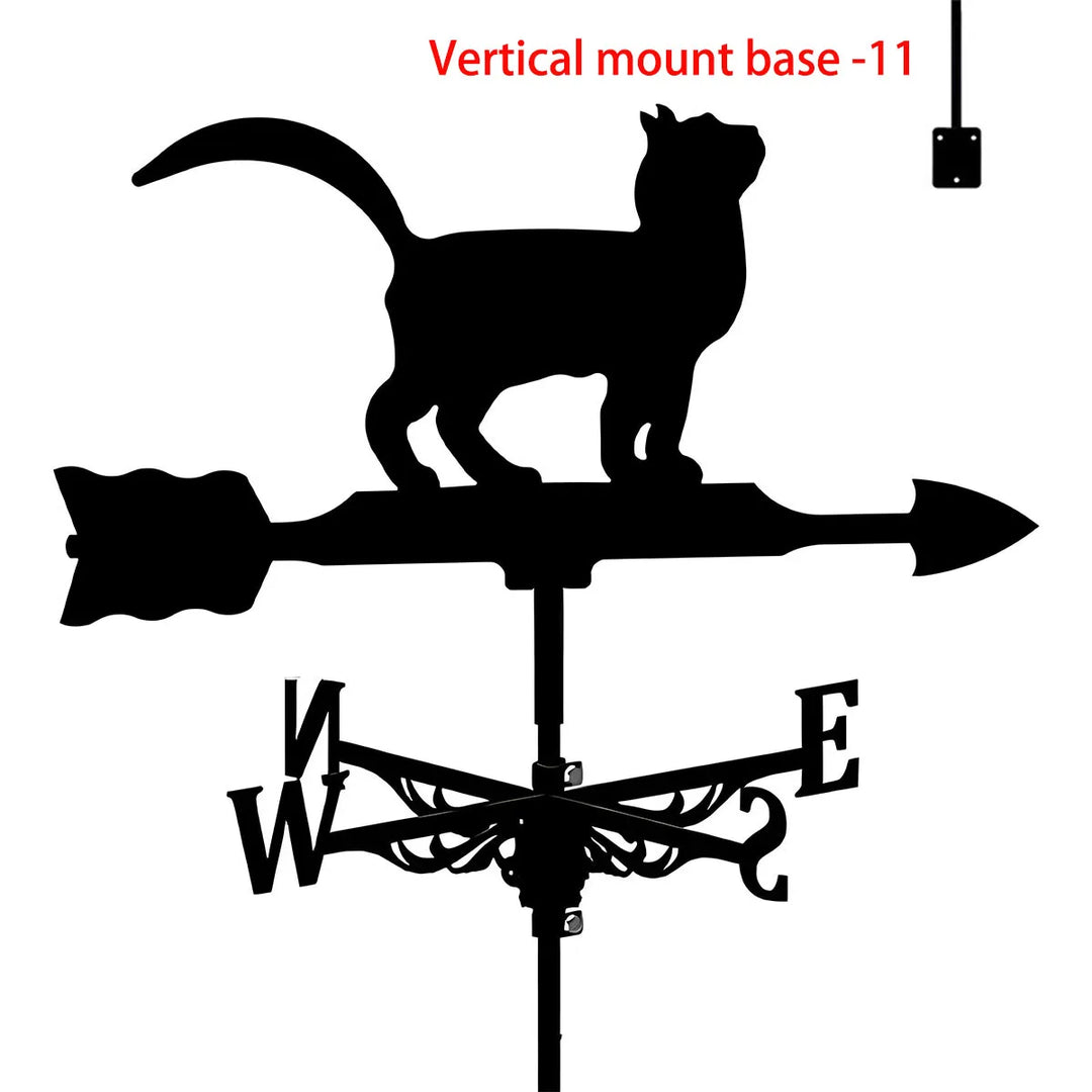 Weather Vane Metal Weathervanes Wind Direction Indicators, Metal Wind Vanes Signs for Roof Mount, Farmhouse Courtyard Decoration