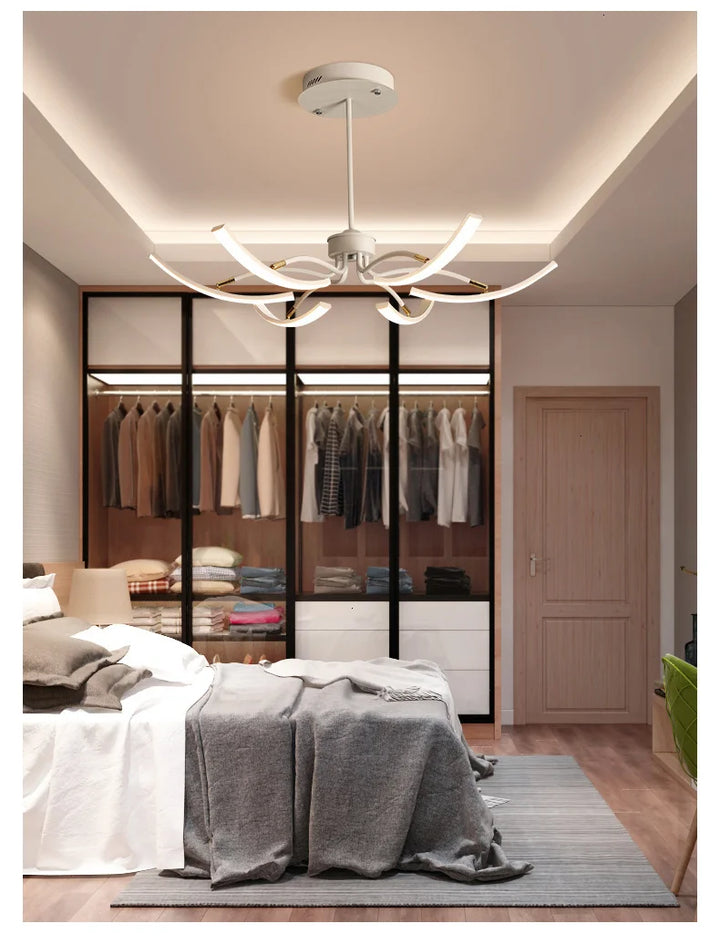 NEO Gleam Black/Gold DIY Modern led Chandelier bedroom study Living Room Suspension luminaire Hanging Chandeliers
