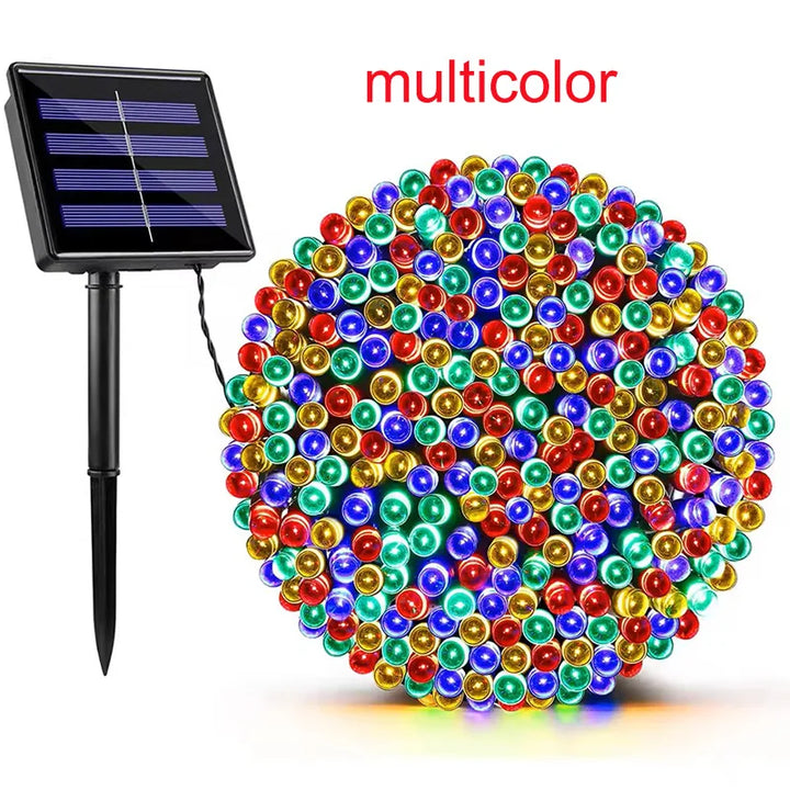 Large Solar Panel Fast Charge Lamp Outdoor Solar String Fairy Light Waterproof Garland String Lights