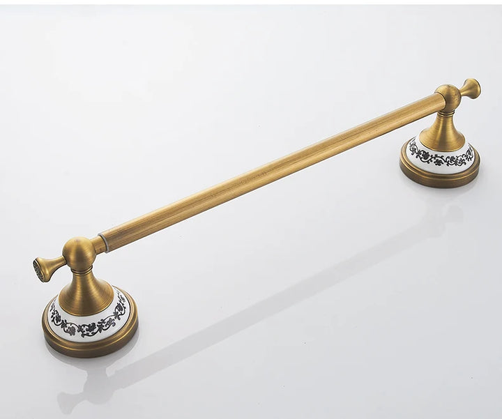 ELLEN Antique Bronze Bathroom Hardware Set Adjust Towel Rack Towel Holder Toilet Paper Holder Robe Hook EL2001A
