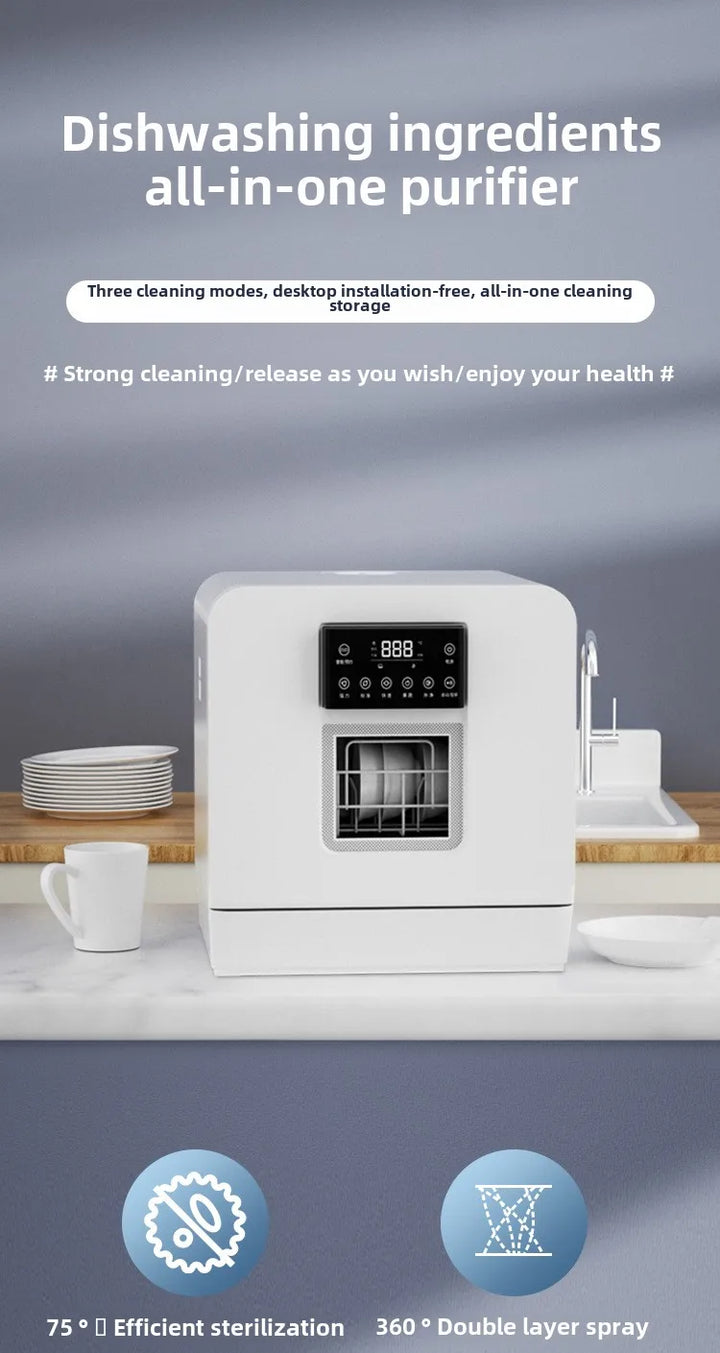 Household Dishwasher Automatic Desktop Installation-free Mini Small UV Disinfection Storage Integrated Smart
