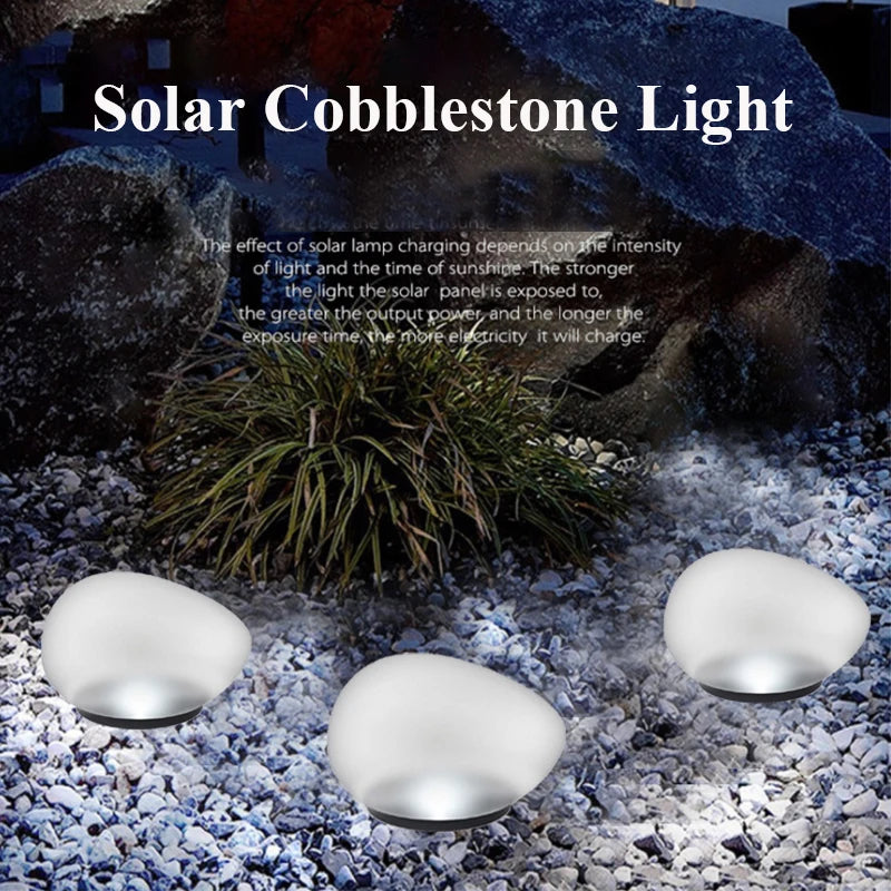 Solar LED Light Outdoor Glow Cobblestone Lamp Luminous Stone  Lighting Pebble RGB Garden Light Pathway Garden Decor