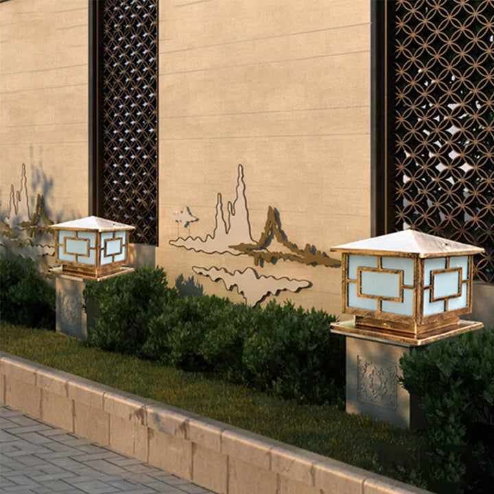 Outdoor Garden Pillar Lamp European Style Decor Courtyard Light Antique Waterproof Door Post Lamp Rainproof Fence Pillar Light