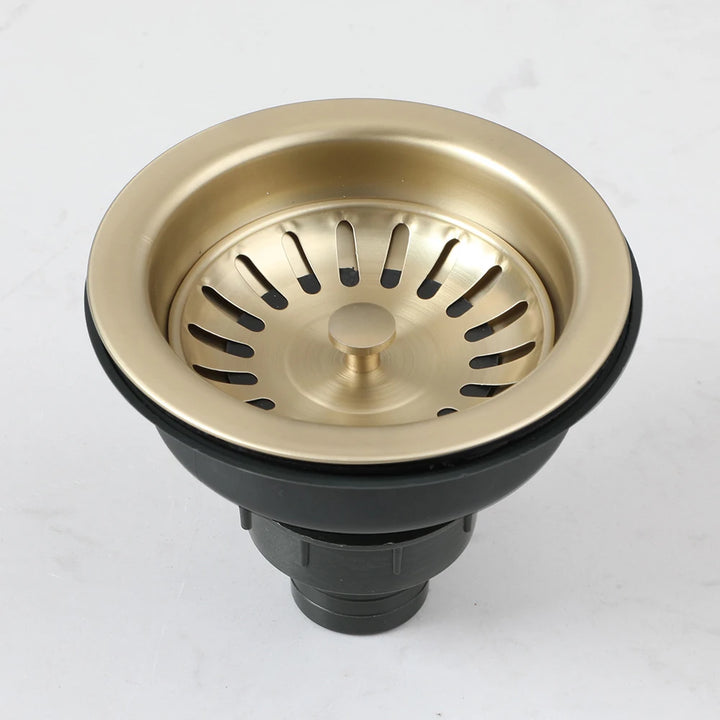 Torayvino High-Quality Kitchen Sink Stainless Steel Dish Drainer Strainer Stopper Combo Kit Drainage Waste Set SUS304 Filter