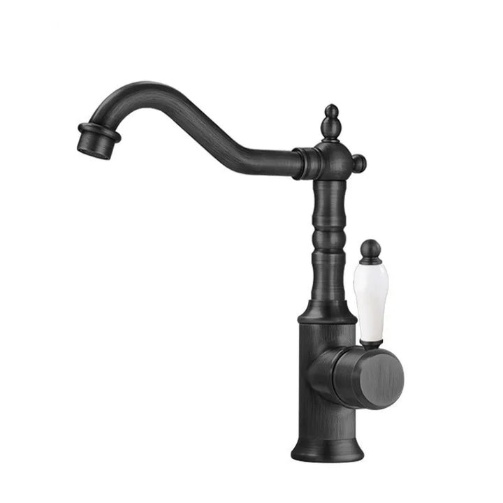 Antique Bronze Basin faucet Gold  bathroom faucet Deck Mounted Black Kitchen Faucet  sink tap Hot Cold Chrome basin Tap Brass