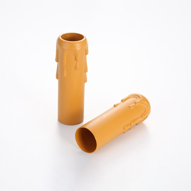 10pcs Candle Lamp Holder Tube Candle Lamp Base Sleeve Candle Shell Cover for E12 Chandelier Wedding Dining Table Home Decoration