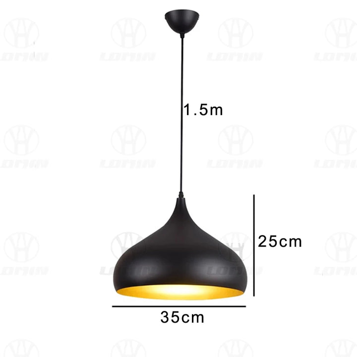 Nordic Retro Industrial Black Ceiling Pendant Lamp E27 for Restaurant Dining Table Bar Decorative Lighting Fixture