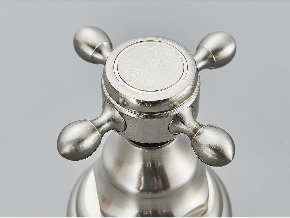 Antique Brass Bathroom Mixer Taps Widespread Basin Faucet Dual Handles Hot and Cold Tap Deck Mounted Brass Basin Sink Faucet