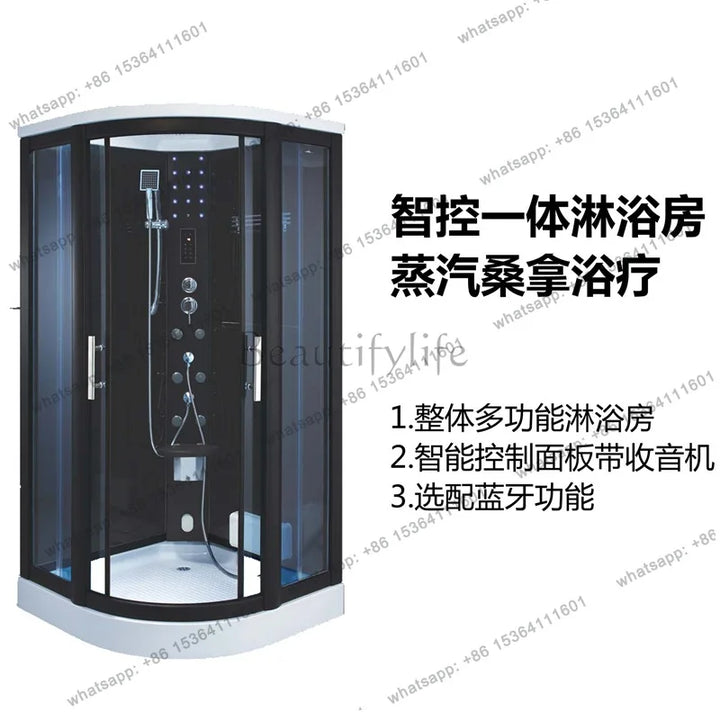 Arc fan swing door overall intelligent luxury steam sauna shower room waterproof wet and dry separation