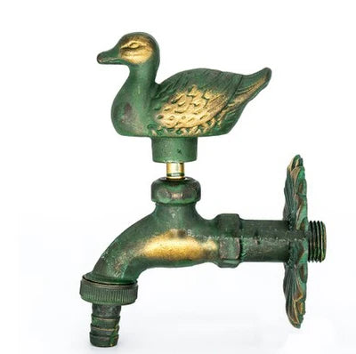Vidric Outdoor Decorativ Garden Faucet Animal Shape Bibcock Green/Antique Brass Tap Washing Mop/Garden Watering Animal Faucet
