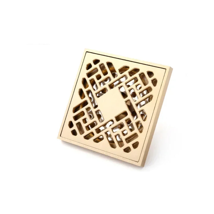 10*10cm Golden Floor Drain  Brass Prevention Odor Thickening Drain Shower Bathroom Drainage Balcony Washing Machine Floor Drain