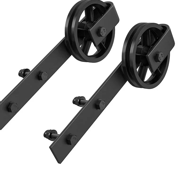 Sliding Barn Door Hardware Hanger Tracks Set, Kitchen Track Kit, Track System, Carbon Steel