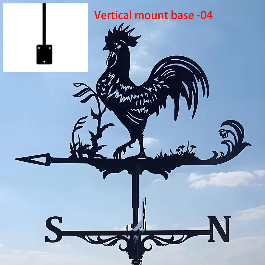 Weather Vane Metal Weathervanes Wind Direction Indicators, Metal Wind Vanes Signs for Roof Mount, Farmhouse Courtyard Decoration