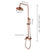 KEMAIDI Antique Copper Bathroom Shower Set Rainfall Bath Shower Systerm 3 Functions Mixer W/Hand Shower Faucet Bathtub Tap