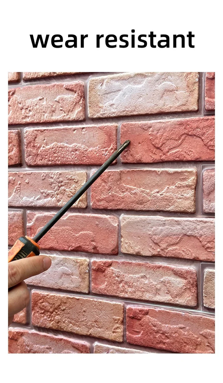 3D Foam Wall Stickers 10PCS Self Adhesive Retro Sticker Decor Subway Tile Brick Wallpaper for Bathroom Fireplace Interior Decor