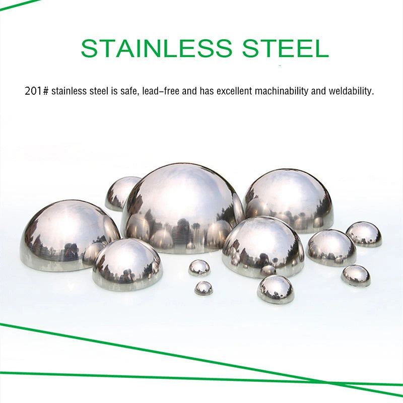 201#1.0mm 19mm-300mm Stainless Steel Mirror Decorative Hemisphere Home Hotel Shopping Mall Park Square Bar Decorative Half Ball
