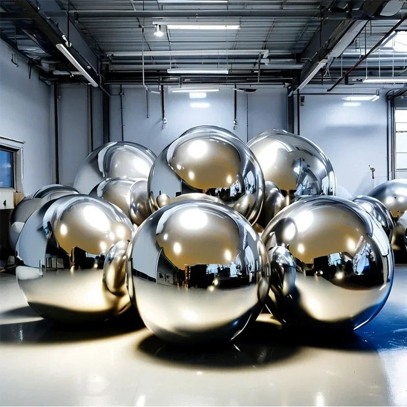 Inflatable Mirror Ball Set - Giant Sealed Shiny Reusable Balls for Wedding, Outdoor Pool Party & Nightclub Decor