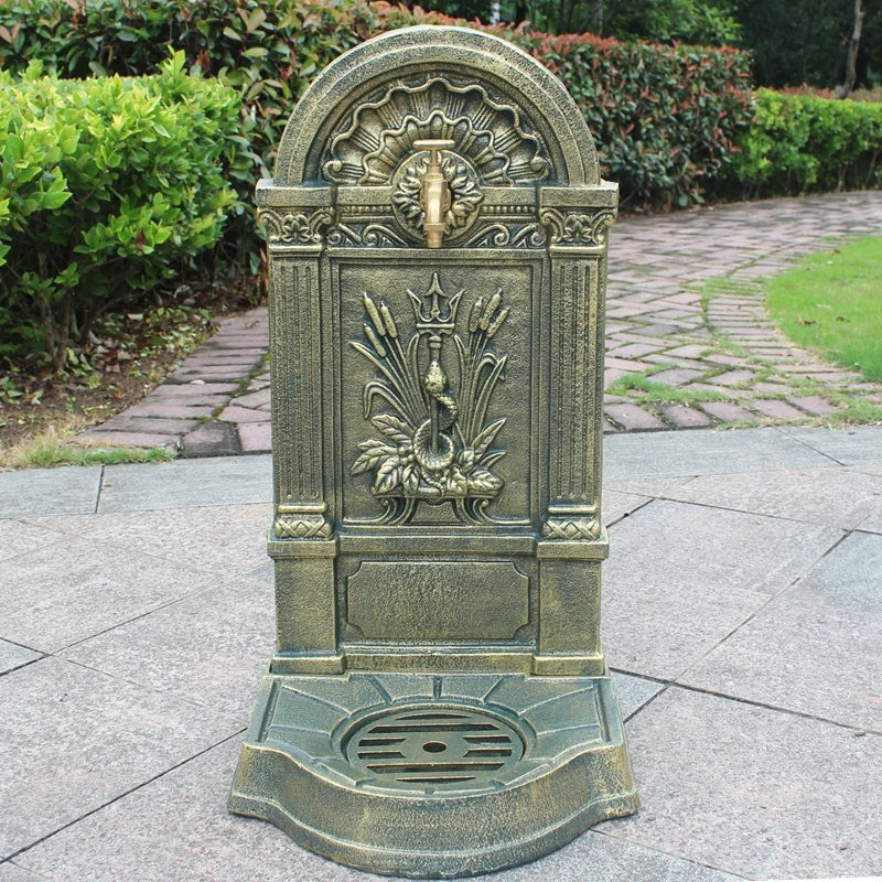 Cast iron art outdoor wash basin courtyard sink against the wall balcony outdoor integrated retro balconygarden pool