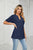 Womens Summer Tops V Neck Ruffle Sleeve Blouses Short Sleeve Casual Tops T-Shirts For Women