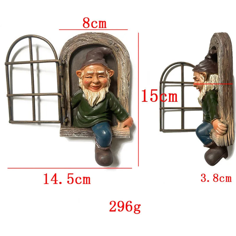 1 piece of Christmas decoration, home garden decoration, dwarf figurine, resin crafts, white bearded old man, Christmas gift