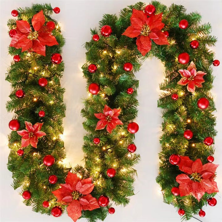 2.7M Luxury Christmas Decorations Garland Decoration Rattan with Lights