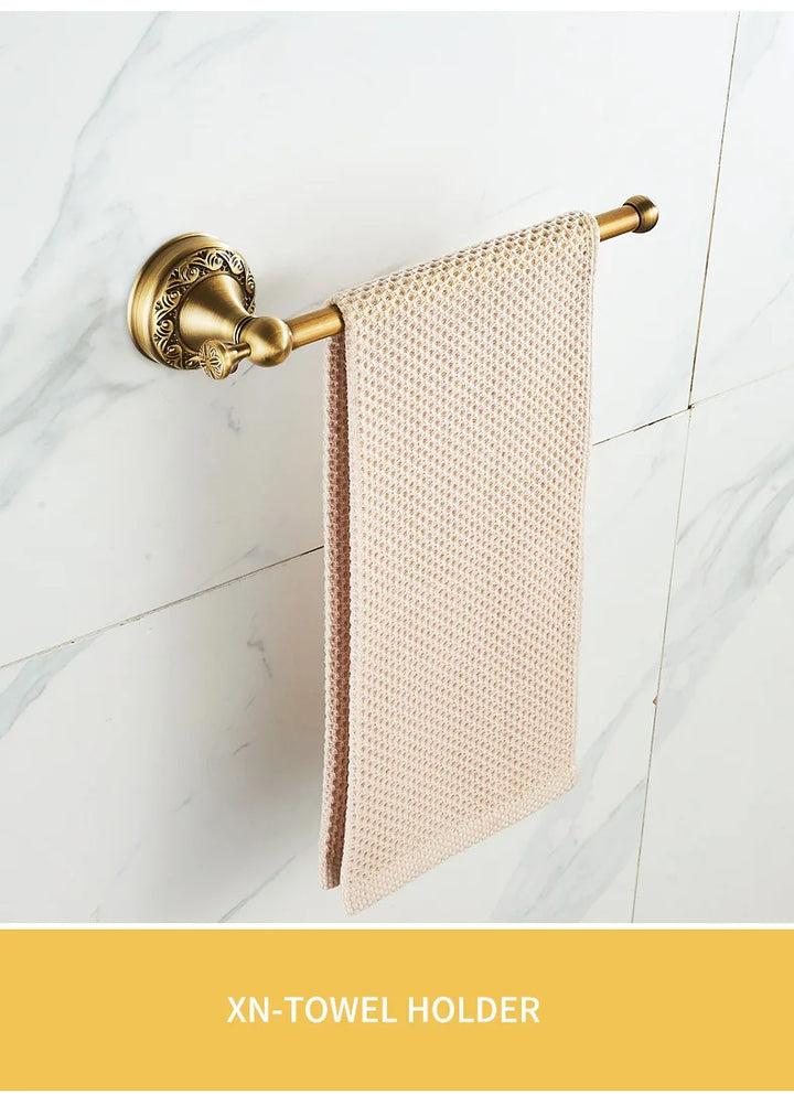ELLEN Antique Bronze Bathroom Hardware Set Adjust Towel Rack Towel Holder Toilet Paper Holder Robe Hook EL2001A