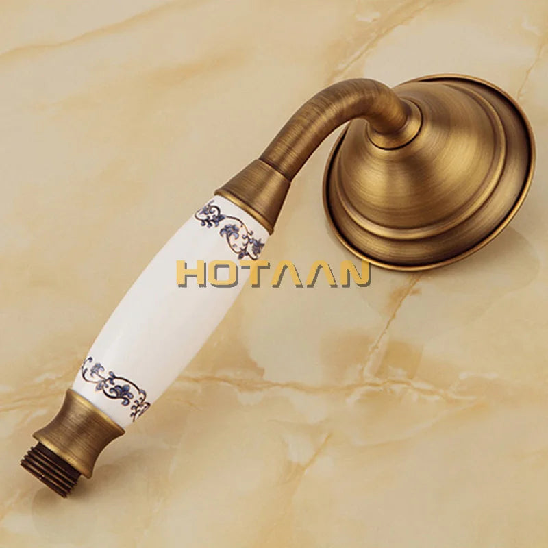 .  Bathroom Bath Wall Mounted Hand Held Antique Brass Shower Head Kit Shower Faucet Sets YT-5328-B