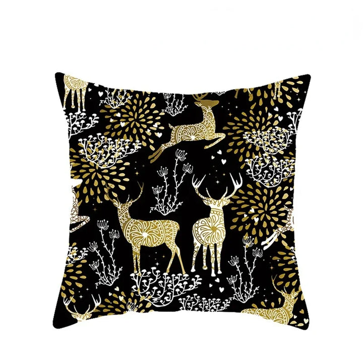 1pcs/set Christmas Black Gold Cushion Cover Merry Christmas Decorations for Home