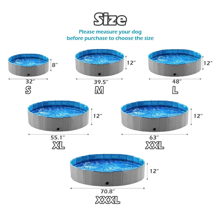 Foldable Bath Tub for Dogs & Cats – 48 Inch Collapsible Pet Pool with Quick-Drain Design, Durable PVC for Puppies/Kids