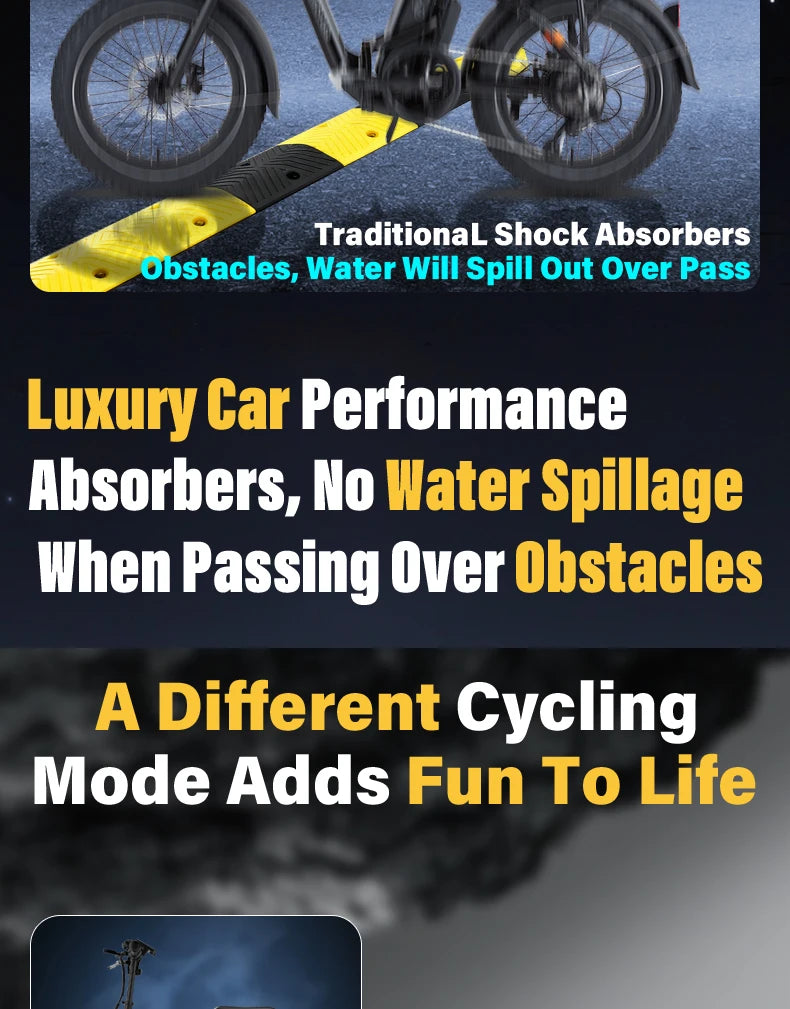 DEEPOWER A14 500W multi-link shock absorption system small electric bicycle, suitable for urban travel and outdoor activities