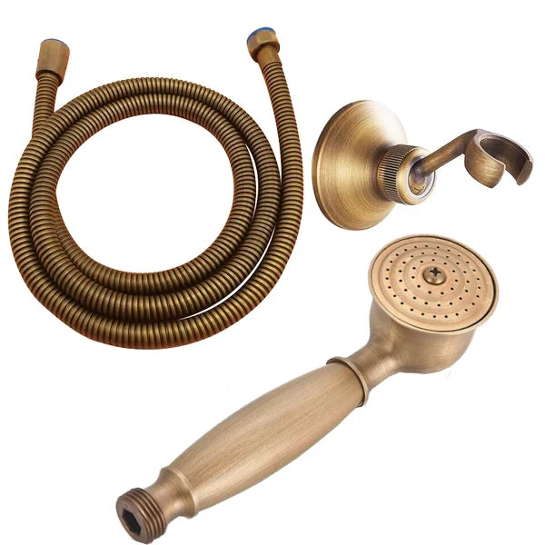 Brass&Porcelain Bathroom Hand Shower Head Rainfall Shower Faucet  Bracket Shower Hose