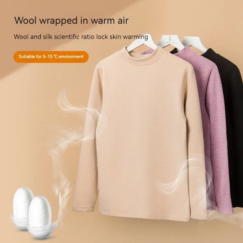 Autumn Winter New Men's Cashmere Silk Soft Comfortable Warm Underwear with Thickened Plush Set for Men Women Thermal Clothing