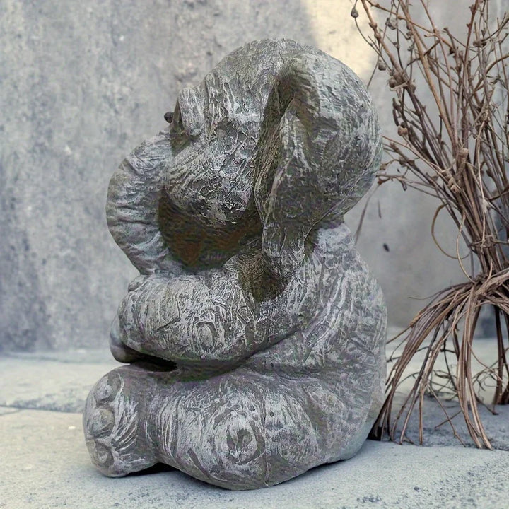 Cute Elephant Statue for Outdoor Decoration, Resin Craft Sculpture for Garden, Patio, Balcony, Outdoor Animal Living Room Decor