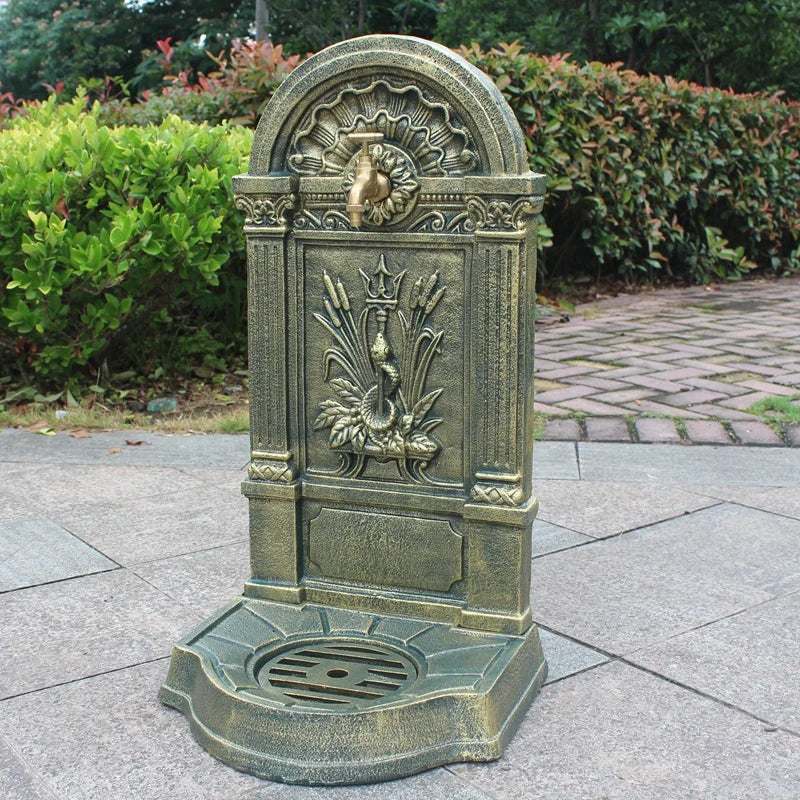 Cast iron art outdoor wash basin courtyard sink against the wall balcony outdoor integrated retro balconygarden pool