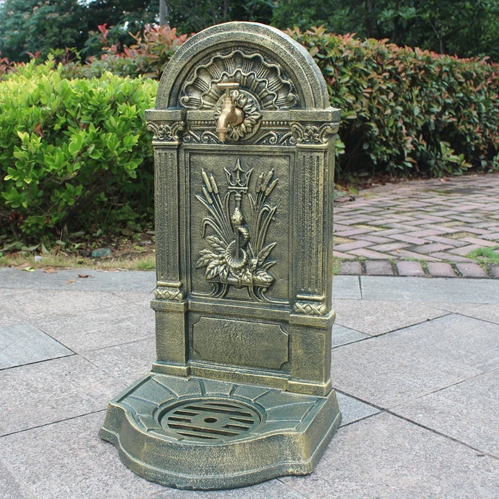 Cast iron art outdoor wash basin courtyard sink against the wall balcony outdoor integrated retro balconygarden pool