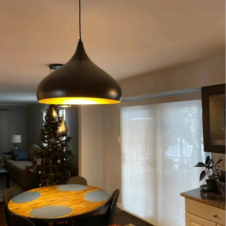 Nordic Retro Industrial Black Ceiling Pendant Lamp E27 for Restaurant Dining Table Bar Decorative Lighting Fixture
