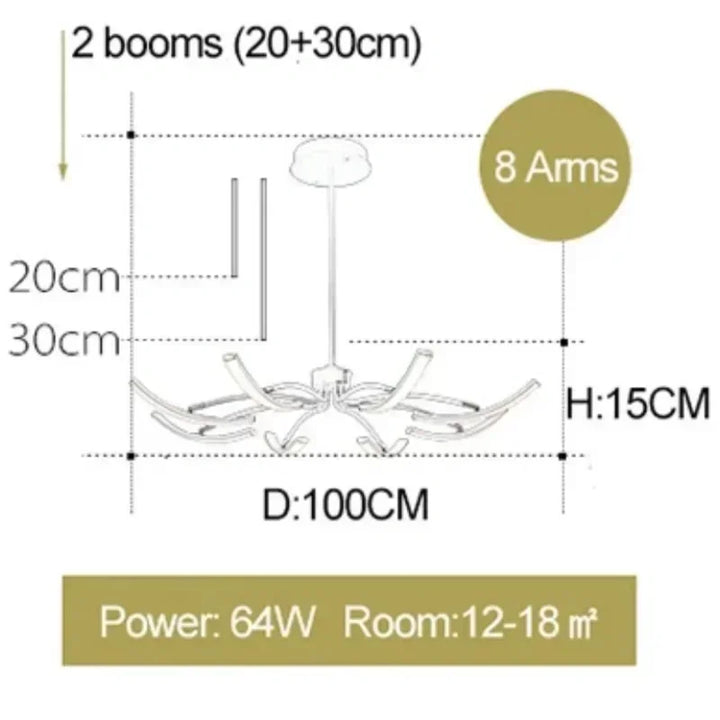 Modern Black Gold Dimming Pendant Light Nordic Creative LED Ceiling Chandeliers For Living Room Home Decor Light Fixtures