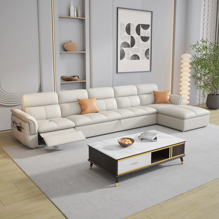 Cozy Genuine Leather Sofa Modern Designer Electric Reclining Lounge Sofa